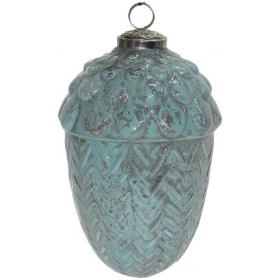 Clayre & Eef Tyrkysová skleněná vánoční ozdoba žalud Ø 10*16 cm – Hledejceny.cz