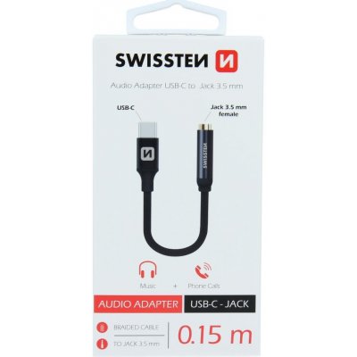 Swissten Audio adaptér textile USB-C/Jack samice 0,15 M – Zboží Živě