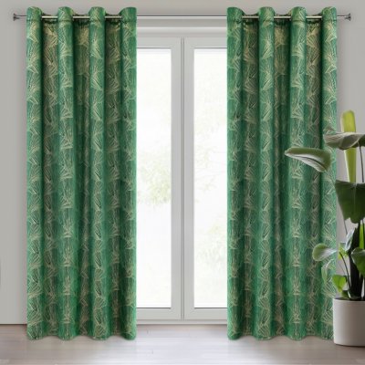 Pierre Cardin ZATEMŇOVACÍ ZÁVĚS NA KROUŽCÍCH PIERRE CARDIN GOYA 140X250 CM ZELENÁ – Sleviste.cz