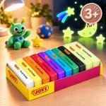 Jovi Glow plastelína 10x50g 8 základních barev + 2 barvy svítící ve tmě – Hledejceny.cz