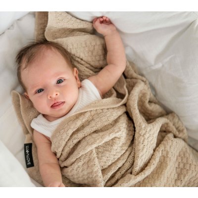 Lullalove Lehká dečka z vlny Merino Motýlek Premium Béžová – Zbozi.Blesk.cz