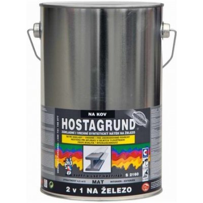 Barvy A Laky Hostivař Hostagrund 2v1 S2160 základní i vrchní barva na kov, 6200 plynárenská žlutá, 4L – Zbozi.Blesk.cz
