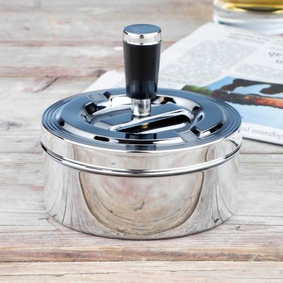 Haushalt international Chromovaný otočný popelník Ø 11 cm – Zboží Dáma