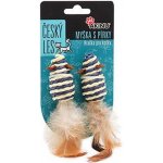 AK Český les myška s pírky pro kočky 2ks – Zboží Dáma