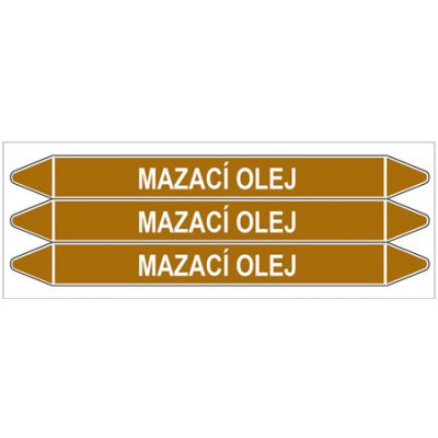 Značení potrubí, mazací olej,3 ks, 355 × 37 mm – Zboží Mobilmania