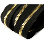Nekonečný zip kostěný 5 mm metráž - černý/zlatý – Hledejceny.cz