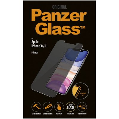 PanzerGlass - Tvrzené Sklo Privacy Standard Fit pro iPhone 11, XR, transparent, Transparentní P2662 – Zboží Mobilmania
