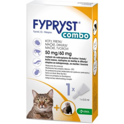 Fypryst Combo 50/60mg kapky proti blechám a klíšťatům pro kočky 1 x 0,5 ml – Zboží Dáma