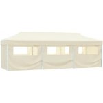 OMAXI 706649 Skládací nůžkový party stan s 8 bočními stěnami 870x291x315 cm krémový – Hledejceny.cz
