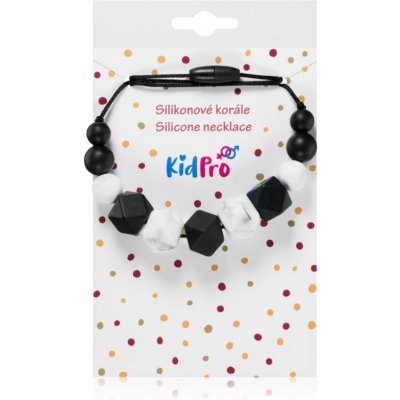 KidPro silicone necklace kousací korále Black & White 1 ks – Zboží Dáma