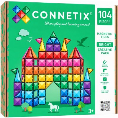 Connetix Magnetická stavebnice Bright Creative Pack 104 ks – Zboží Živě