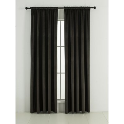 MKLuzkoviny.cz Sametové zatemňovací závěsy Cesar šedohnědé - 140 x 280 cm (2ks) - řasící stuha – Zboží Mobilmania