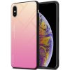 Pouzdro a kryt na mobilní telefon Apple Cadorabo Pouzdro kompatibilní s Apple iPhone XS MAX v barvě Žlutá - ROSE - Dvoubarevné pouzdro na mobilní telefon ze silikonu TPU a tvrzeného skla - silikonový ochranný kryt Ultra Slim Back Cover Case