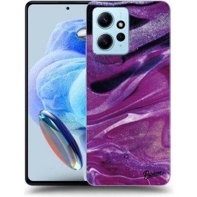 Pouzdro Picasee silikonové Xiaomi Redmi Note 12 4G - Purple glitter černé