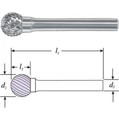 SGS 22803 (SD-42M) - Fréza technická SD-42M kulová pr. 2,5x2,8mm, stopka 3mm – Zboží Dáma