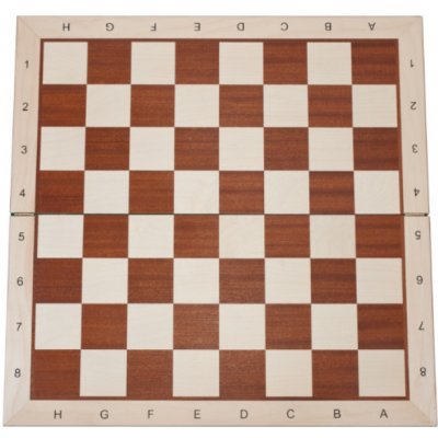 Skládací šachová deska mahagon / javor světlý okraj -číslo 6 - 54x54 cm, pole 58 mm – Zboží Živě
