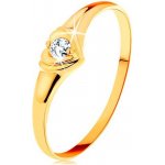 Šperky Eshop Diamantový zlatý prsten blýskavé srdíčko se vsazeným kulatým briliantem S3BT500.70 – Sleviste.cz