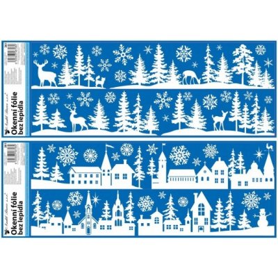 Anděl Okenní fólie s glitry - pruh - jelen, město - 59,5 x 21 cm - 261 – Hledejceny.cz
