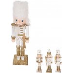 Indecor Louskáček z borovicového dřeva bílý zlatý 18 cm 4 varianty – Hledejceny.cz