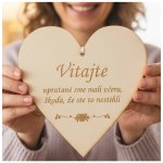 LYMFY | Dřevěná tabulka 17cm-Vítejte | přírodní dřevo – HobbyKompas.cz