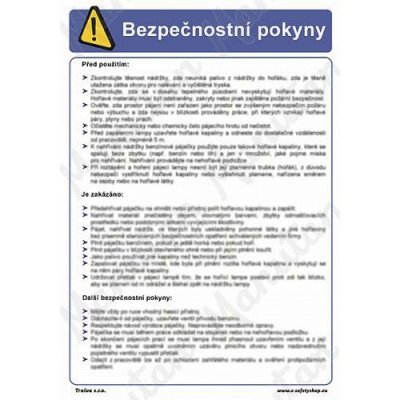 Pro obsluhu frikční pily, ruční brusky, rozbrušovačky na kov, samolepka 210 x 297 x 0,1 mm A4 – Zboží Mobilmania