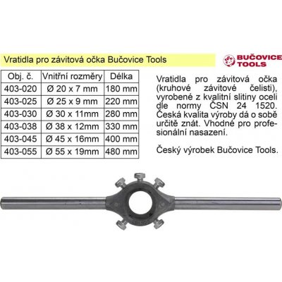 BUČOVICE TOOLS a.s. Vratidlo pro závitová očka 25x9 mm Bučovice Tools – Hledejceny.cz