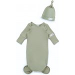 Moniel body čepička souprava do porodnice pro novorozence Olive olivová – Zboží Dáma
