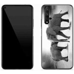 mmCase gelový kryt Huawei Nova 5T - černobílí sloni – Zboží Živě