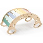 EliNeli dřevěná montessori houpačka 5 v 1 pastel – Zboží Dáma