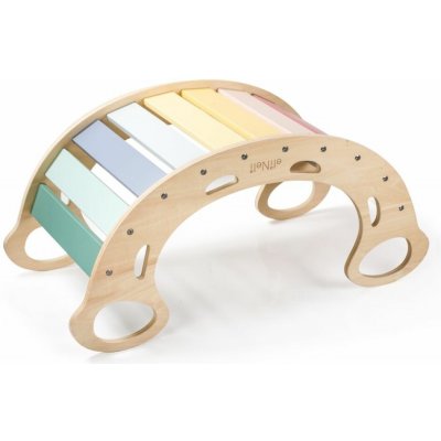 EliNeli dřevěná montessori houpačka 5 v 1 pastel – Zboží Dáma