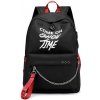 Teeneger batoh s řetízkem nápisy USB Černý + červený Lifestyle 1902012s6