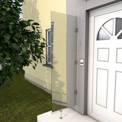 Gutta Guttavordach boční stěna HD 180 x 60 cm stříbrná / bílá 7400203 – Zboží Mobilmania