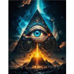 NORIMPEX Diamantové malování Jasnozřivé oko v pyramidě 30 x 40 cm – Zboží Mobilmania