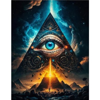NORIMPEX Diamantové malování Jasnozřivé oko v pyramidě 30 x 40 cm – Zboží Mobilmania