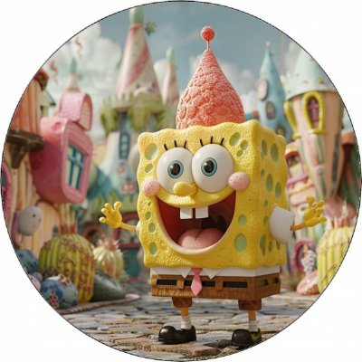 Jedlý papír Sponge Bob s čepičkou 19,5 cm – Zboží Mobilmania