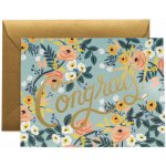Rifle Paper Co. Přání s obálkou Congrats!, zelená barva, zlatá barva – Zboží Mobilmania
