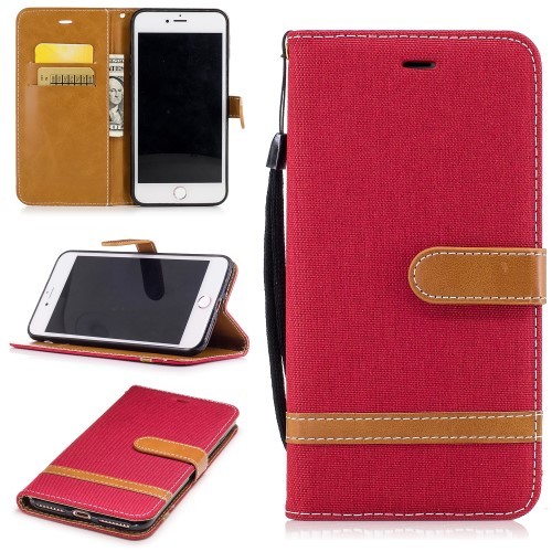 Pouzdro Contra PU kožené/textilní iPhone 8 Plus a 7 Plus - červené