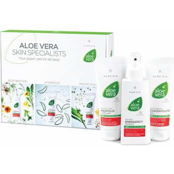 LR health & beauty Aloe Vera Aloe Vera Gelový koncentrát 100 ml + Aloe Vera Ošetřující krém s propolisem 100 ml + Aloe Vera Sprej první pomoci 150 ml dárková sada