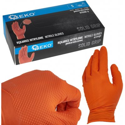 GEKO Nitrilové Solid Grip 3D oranžové 50 ks – Hledejceny.cz