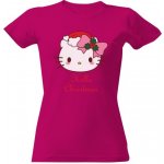 Tričko s potiskem Vánoční Hello Kitty dámské Fuchsia – Sleviste.cz