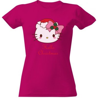 Tričko s potiskem Vánoční Hello Kitty Fuchsia