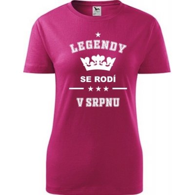 Purpurové dámské tričko Legendy se rodí v srpnu dárky pro ženy – Hledejceny.cz