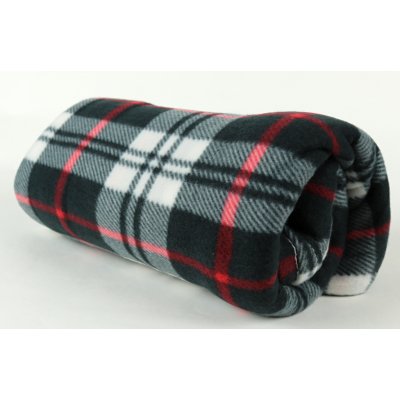 JAHU s.r.o. Fleece deka kostka černobílá 150x200 – Zboží Mobilmania