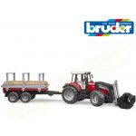 Bruder 2046 Massey Ferguson 7480 s čelním nakladačem a přepravníkem dřeva 1:16 – Hledejceny.cz