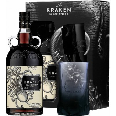 Kraken Black Spiced Rum 40% 1 l (darčekové balenie 1 pohár) – Zboží Dáma