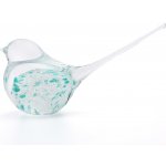 Artcristal Bohemia Skleněný ptáček 03 Bílá / Tyrkysová,, 15 cm | České hutní sklo – Zboží Dáma