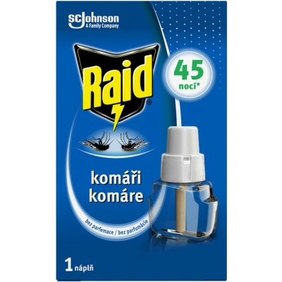 Raid elektrický odpařovač s eukalyptovým olejem proti komárům náhradní náplň 45 nocí 27 ml – Zbozi.Blesk.cz