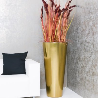 Vivanno květináč RONDO CLASSICO, sklolaminát, 100 cm, zlatá metalíza