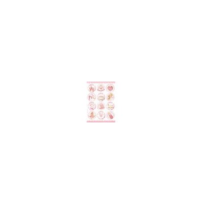 papír rýžový A4 dětské motivy v kruzích růžové Stamperia URS990-4289