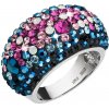 Prsteny Evolution Group CZ Stříbrný prsten s krystaly Swarovski mix barev modrá růžová 35028.4